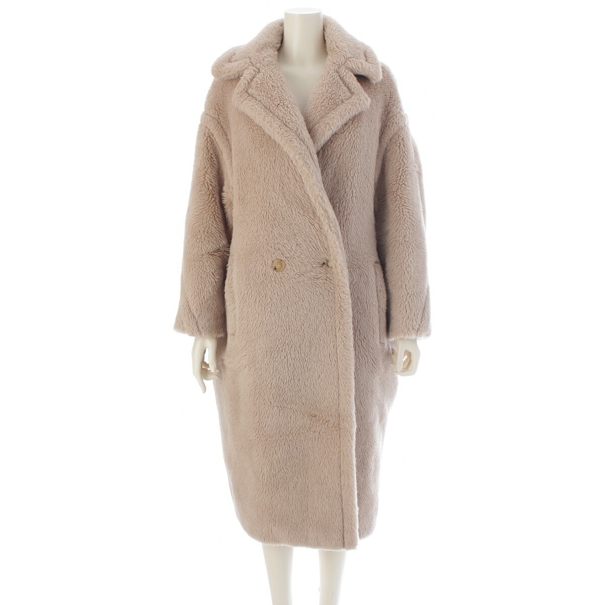 マックスマーラ MAX MARA アルパカ 羊毛 絹地 テディベア アイコン 厚地の外套 アウター 101615136 ベージュ S【中古】【置き目品引き受ける】