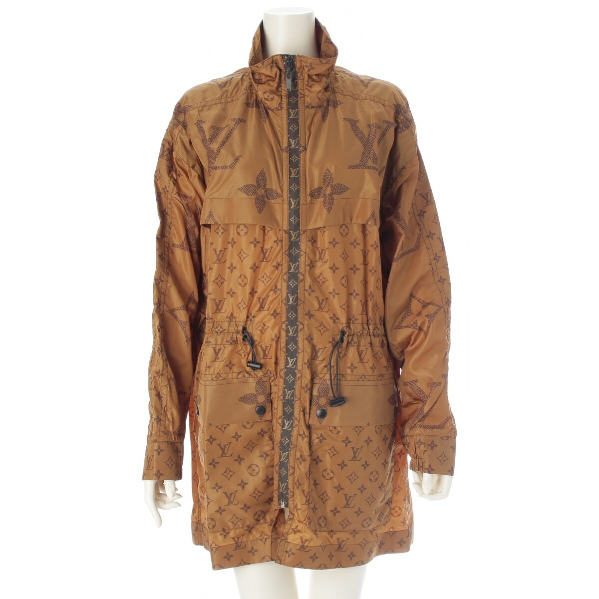 ルイヴィトン LOUIS VUITTON ナイロン モノグラム ジャイアント コート ナイロンジャケット ブラウン 36【中古】【正規品保証】