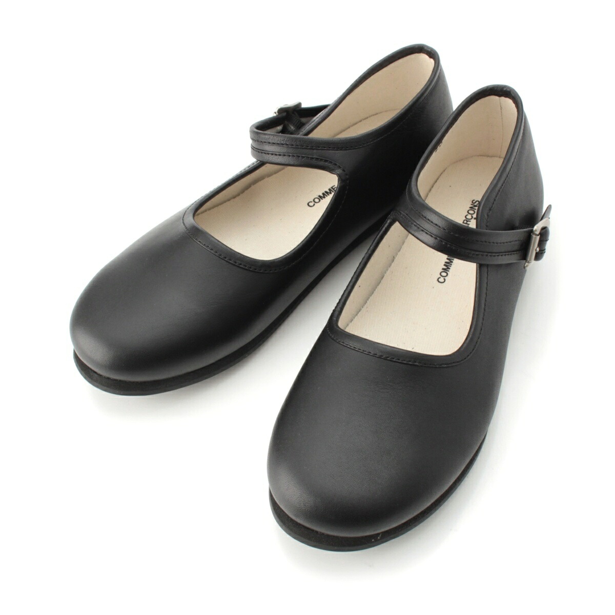 コムデギャルソン COMME des GARCONS レザー メリージェーン バレーシューズ フラットシューズ パンプス ブラック 23【中古】【正規品保証】 20,434円