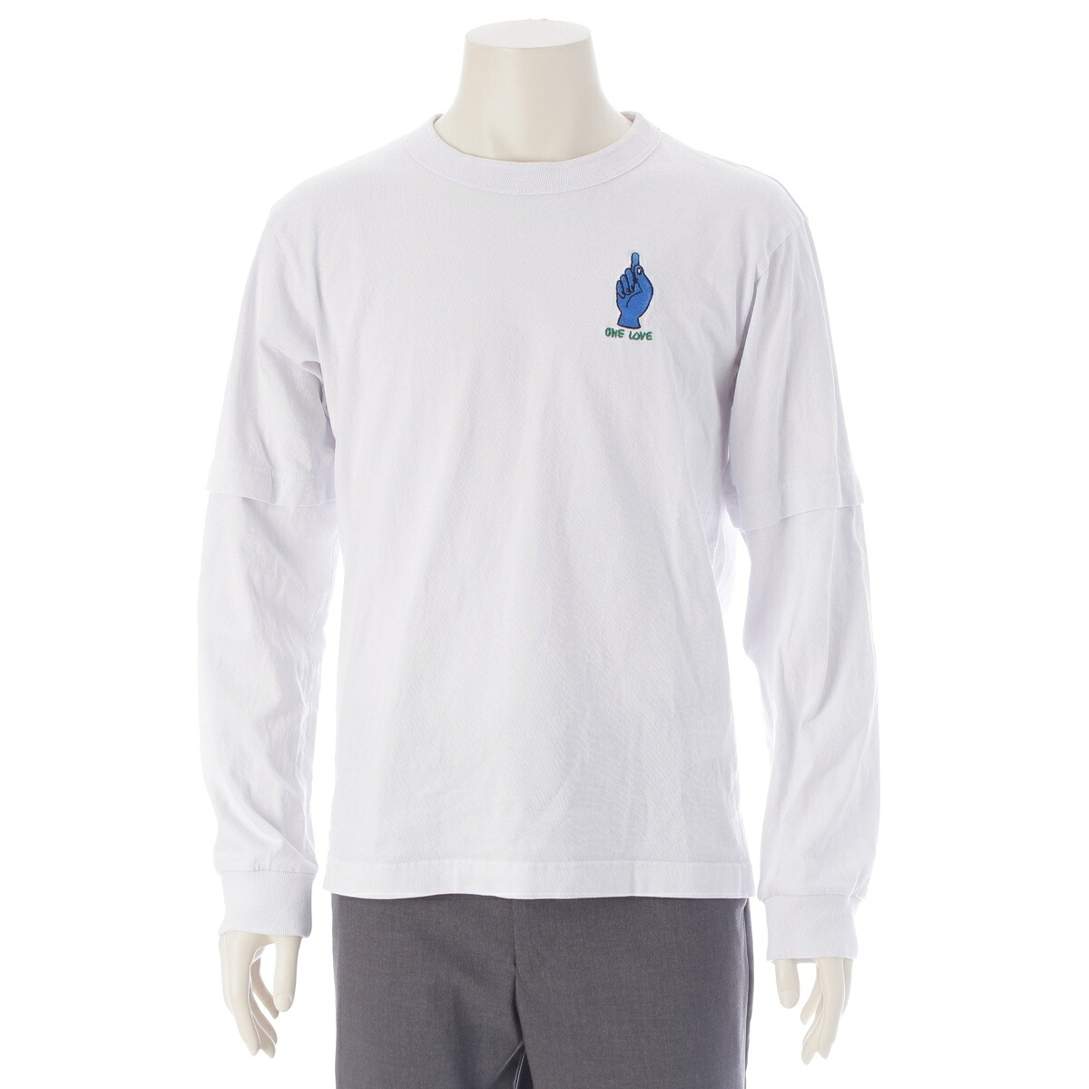 サカイ Sacai 24年 GONZ AND SACAI L/S T-Shirt ロングスリーブ カットソー 刺繍 長袖 24-0827S ホワイト 2【中古】【正規品保証】