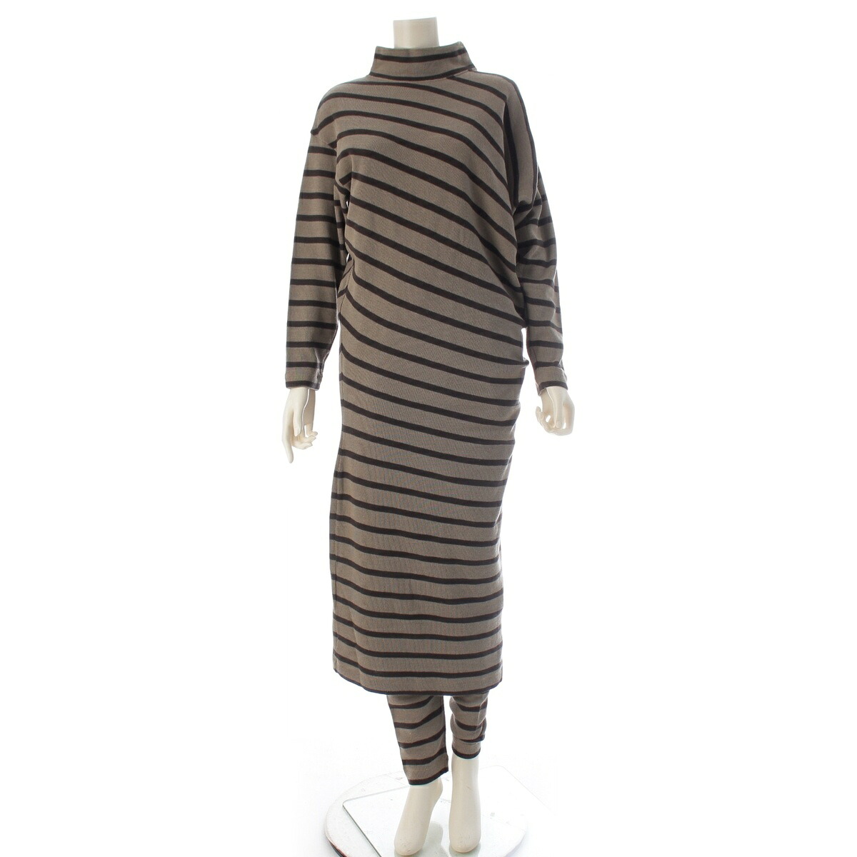 イッセイミヤケ ISSEY MIYAKE 80s 1985 綿織物 羊毛 筆曳き船 間借り人 うつり変わり エテ公エル 曲がった 衣裳セットアップ MY23445 MY43575 ベージュ 薄墨色 赤銅色 9【中古】【定め事品引きうける】