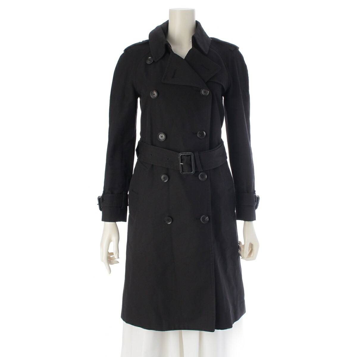 グッチ GUCCI 2014 コットンツイル 総柄 ベルト付き 内ポケット トレンチコート 354409 ブラック 36【中古】【正規品保証】｜retro