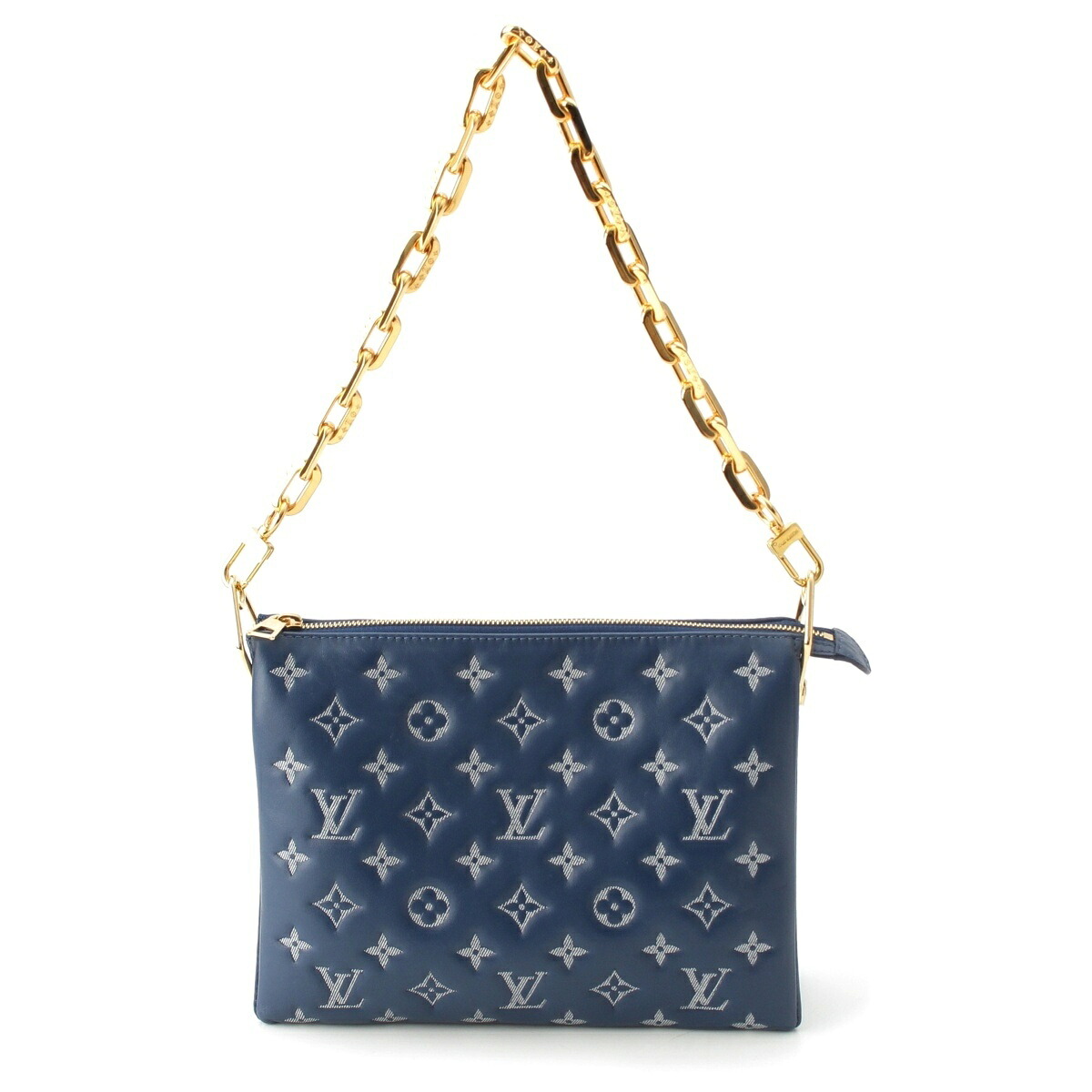 ルイヴィトン LOUIS VUITTON モノグラム クッサンPM クラッチペダル ショルダーバッグ M59392 青み 米国海軍【中古】【置き目品引き受ける】