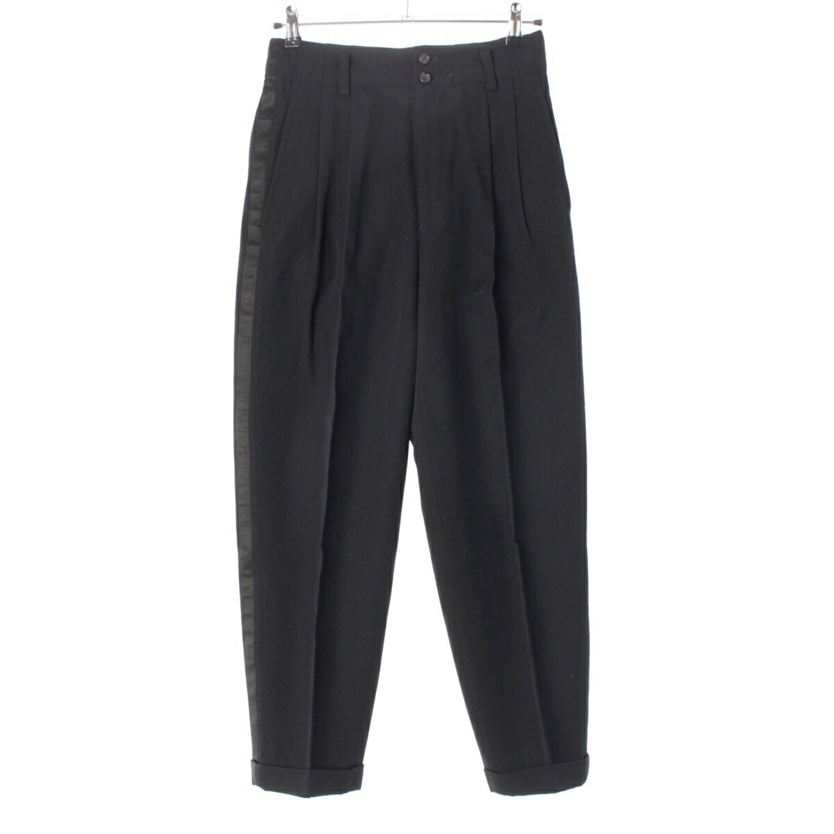 コムデギャルソン COMME des GARCONS 88AW AD1988 ウール×シルク ヴィンテージ サイドライン パンツ GP-05010 ブラック M【中古】【正規品保証】 14,995円