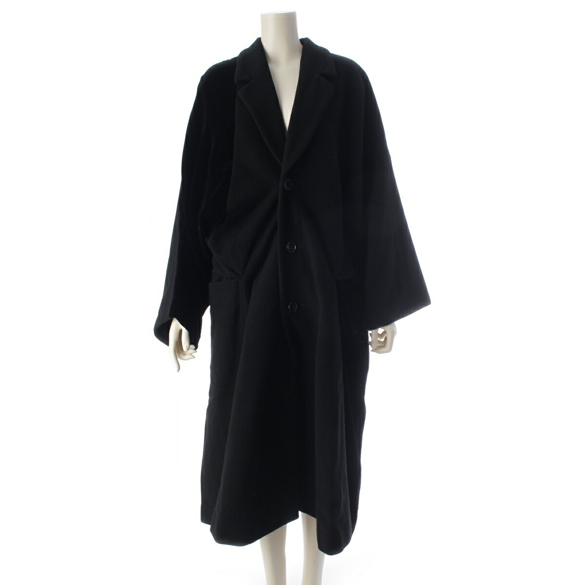 コムデギャルソン COMME des GARCONS 91AW AD1991 羊毛 人絹 キュプラ ヴィンテージ 天鵞絨 うつり変わり うつり変わり 厚地の外套 衣装 GC-05020 黒いこと S【中古】【置き目品引き受ける】