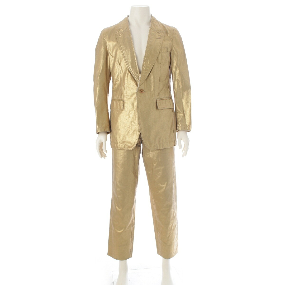 コムデギャルソンオムプリュス COMME des GARCONS HOMME PLUS AD2006 ゴールデンボーイ パンツセットアップ PS-J074 P050 ゴールド M【中古】【正規品保証】
