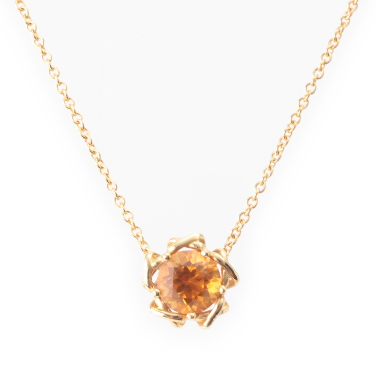 ティファニー TIFFANY&Co. シトリン 750YG ネックレス アクセサリー 750 ゴールド オレンジ 2.5g【中古】【正規品保証】