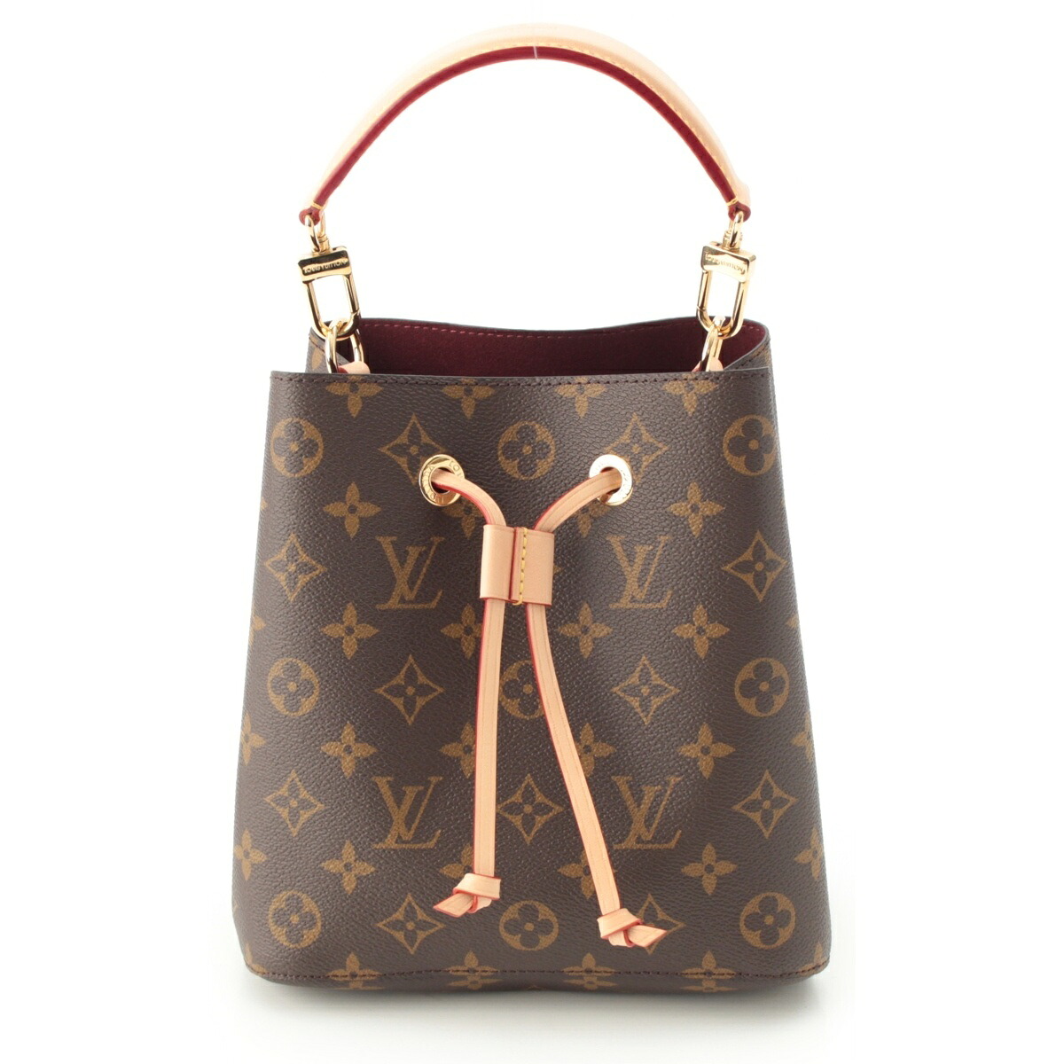 ルイヴィトン LOUIS VUITTON モノグラム ネオノエBB キャンバス カウハイドレザー RFID 巾着 ゴールド金具 ハンドバッグ 2way ショルダー M46581 ブラウン【中古】【正規品保証】｜retro