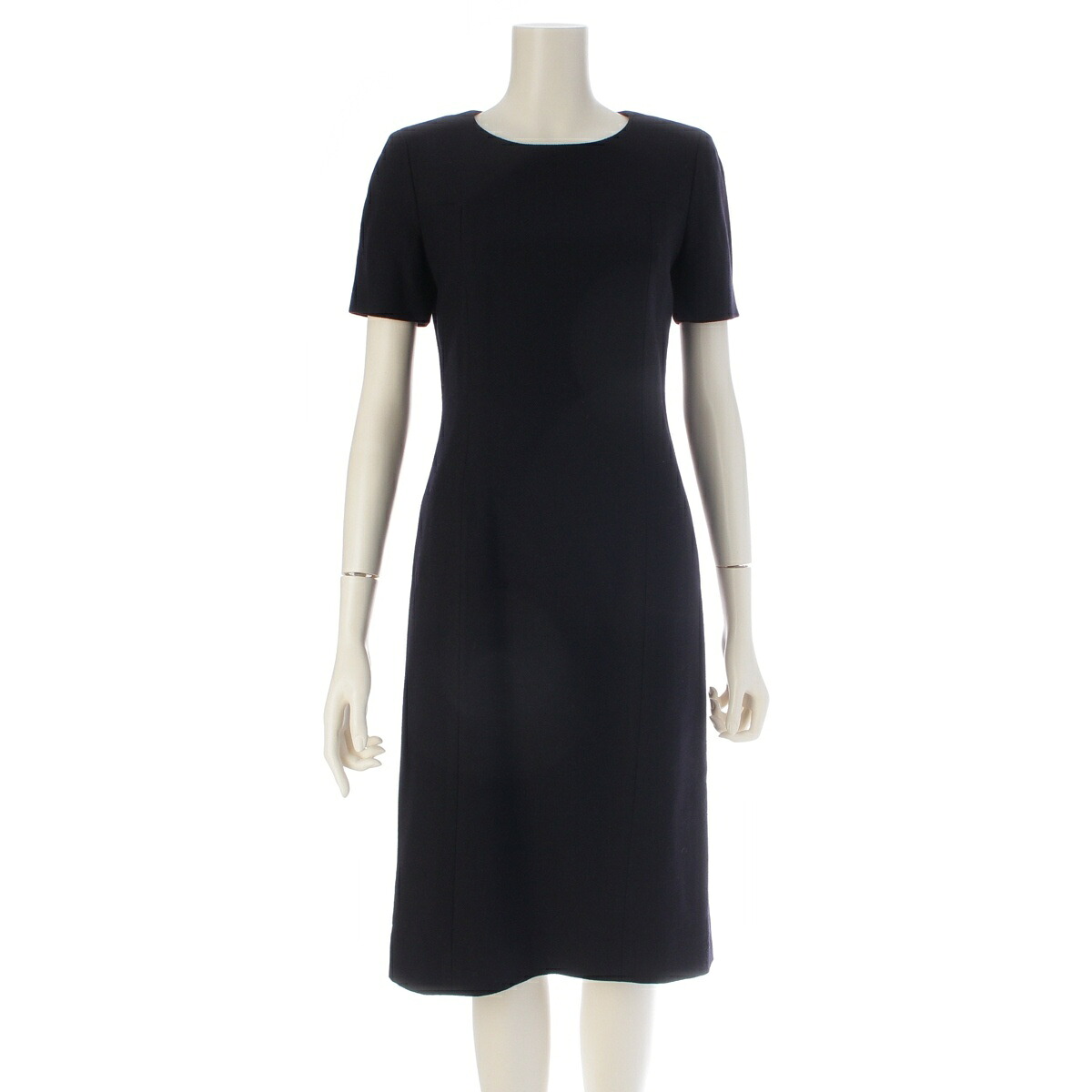 クレージュ courreges 羊毛 半袖 衣装 米国海軍 ダークネイビー 7AR【中古】【置き目品引き受ける】