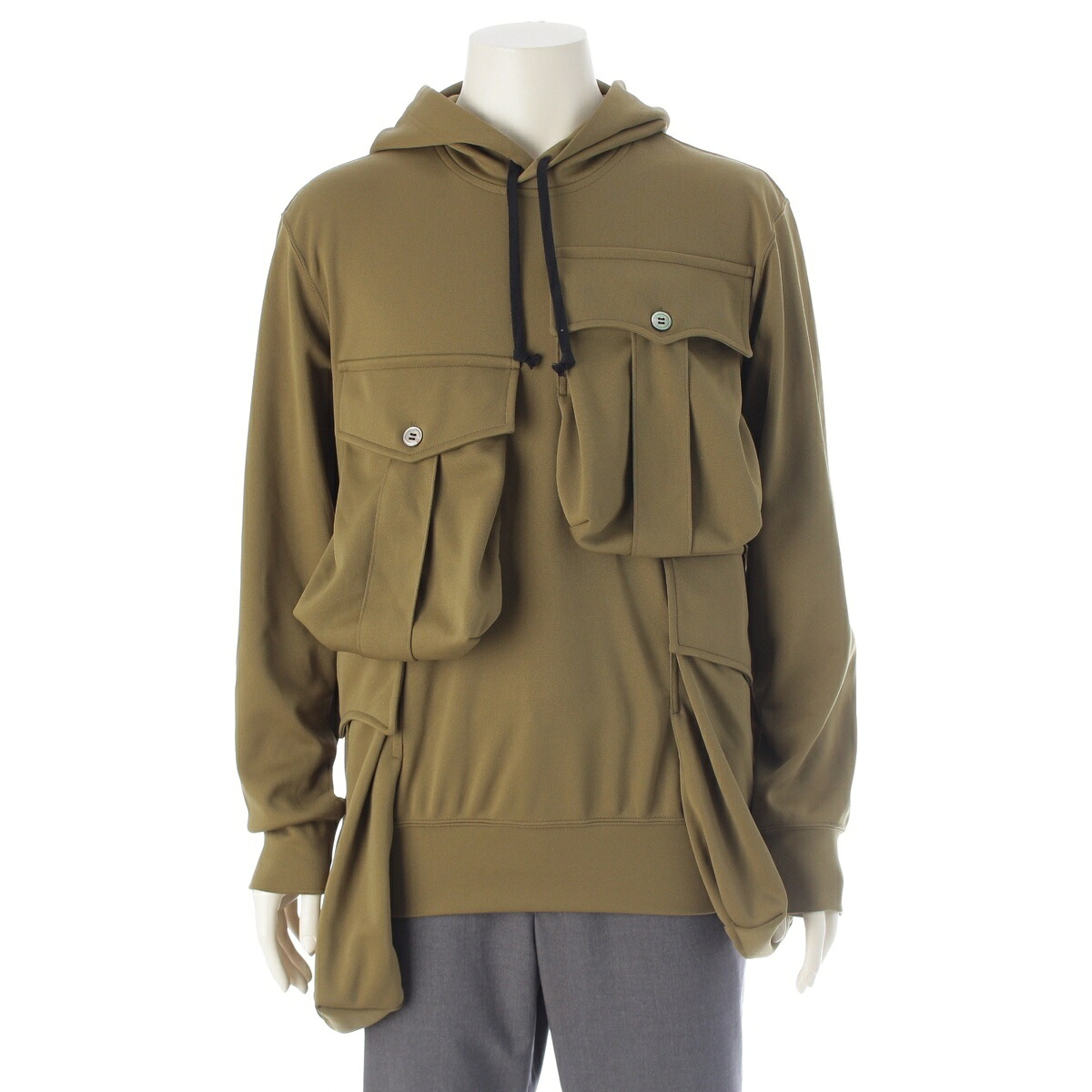 コムデギャルソンオムプリュス COMME des GARCONS HOMME PLUS 25AW AD2025 エステルジャージ 衣嚢 青写真 パーカー PP-T008 カーキ S【中古】【置き目品引き受ける】