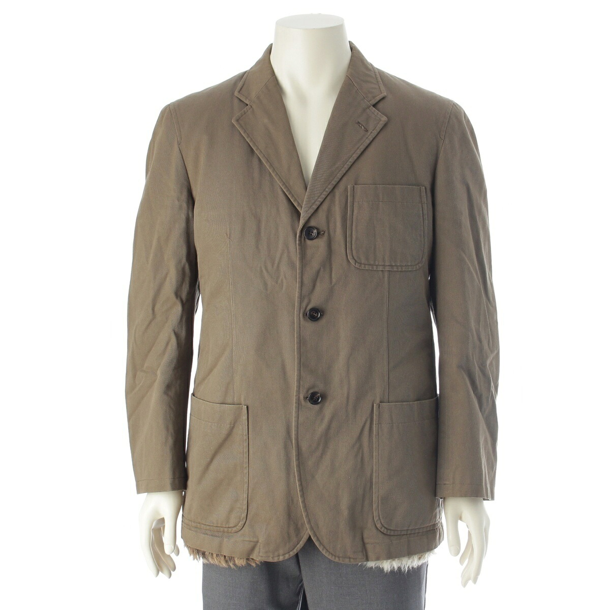 コムデギャルソンオム COMME des GARCONS HOMME AD2000 00AW オム 裏地ファー テーラードジャケット ブラウン マルチカラー M【中古】【正規品保証】｜retro