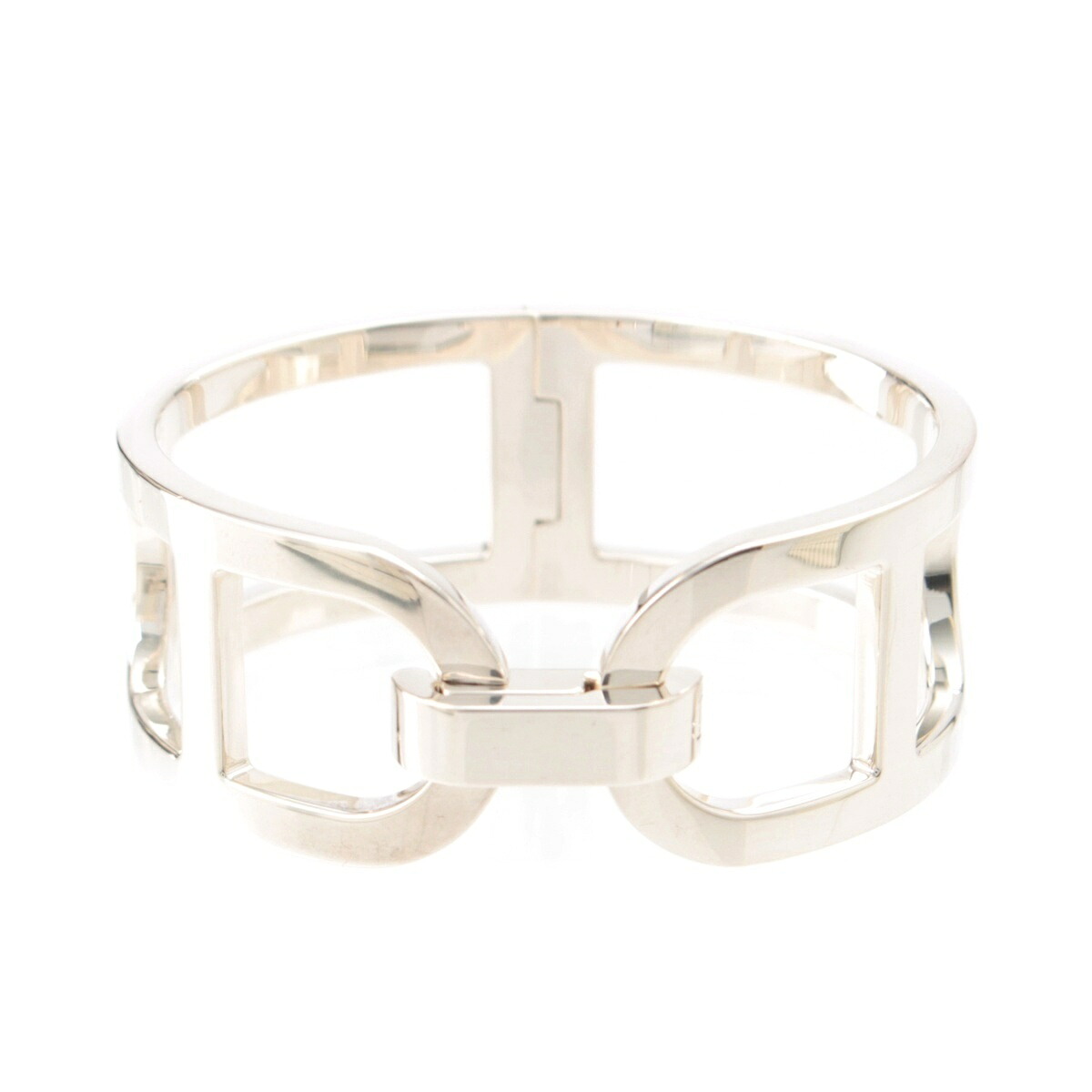 エルメス HERMES 925 エヴァーシェーヌダンクル バングル ブレスレット アクセサリー シルバー SH 63.5g【中古】【正規品保証】