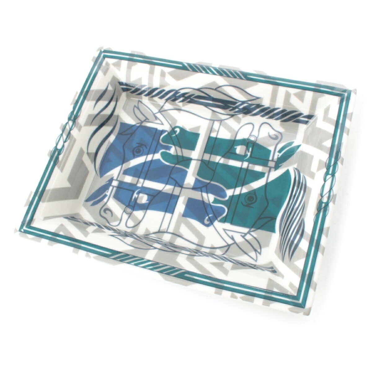 エルメス HERMES ヴィドポッシュ シュヴァル ドゥ フェット 付属品お盆 室内装飾 マルチ色つや【中古】【置き目品引き受ける】