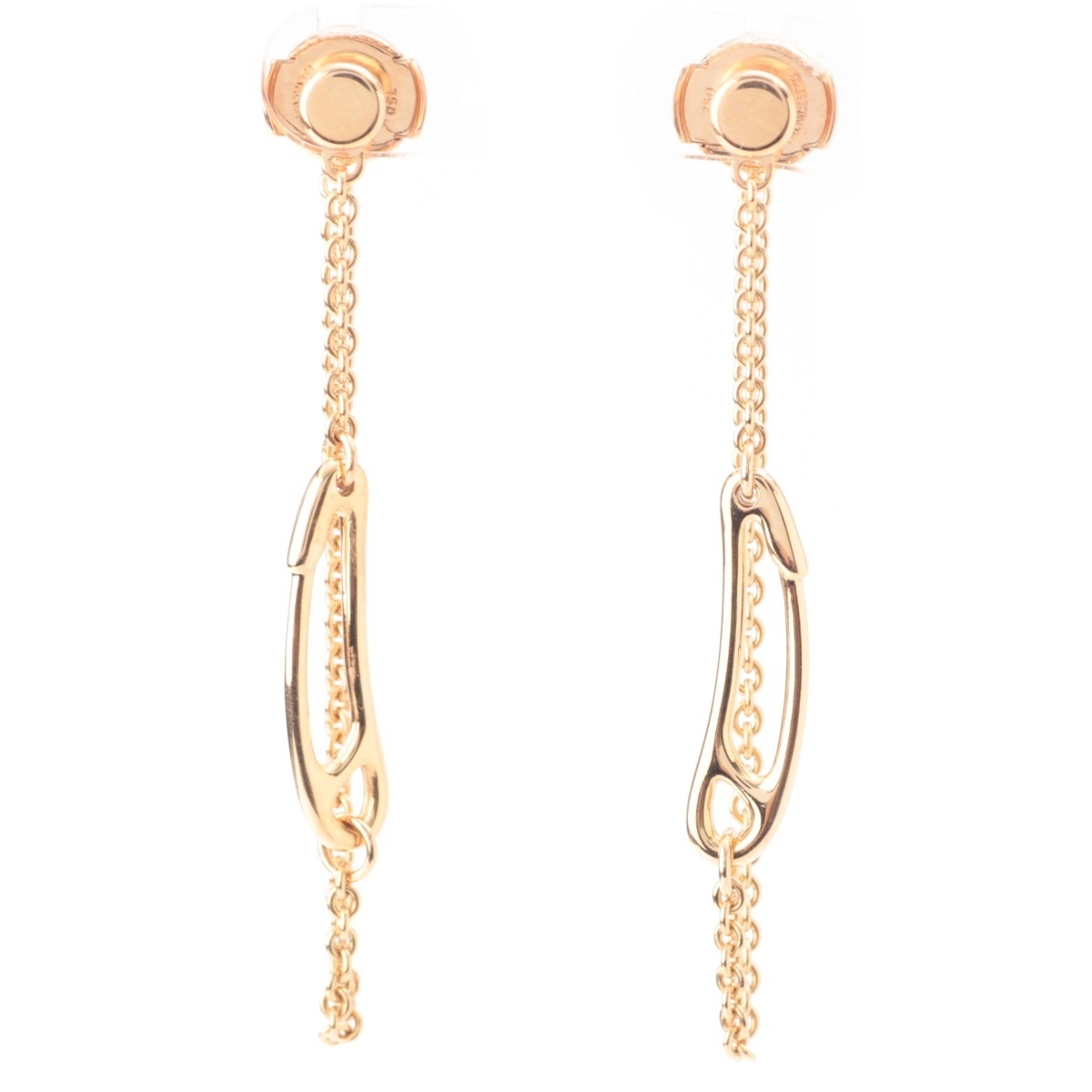 エルメス HERMES シェーヌダンクル 750ピンクゴールド ミニパンク ピアス アクセサリー ゴールド 5.1g【中古】【正規品保証】
