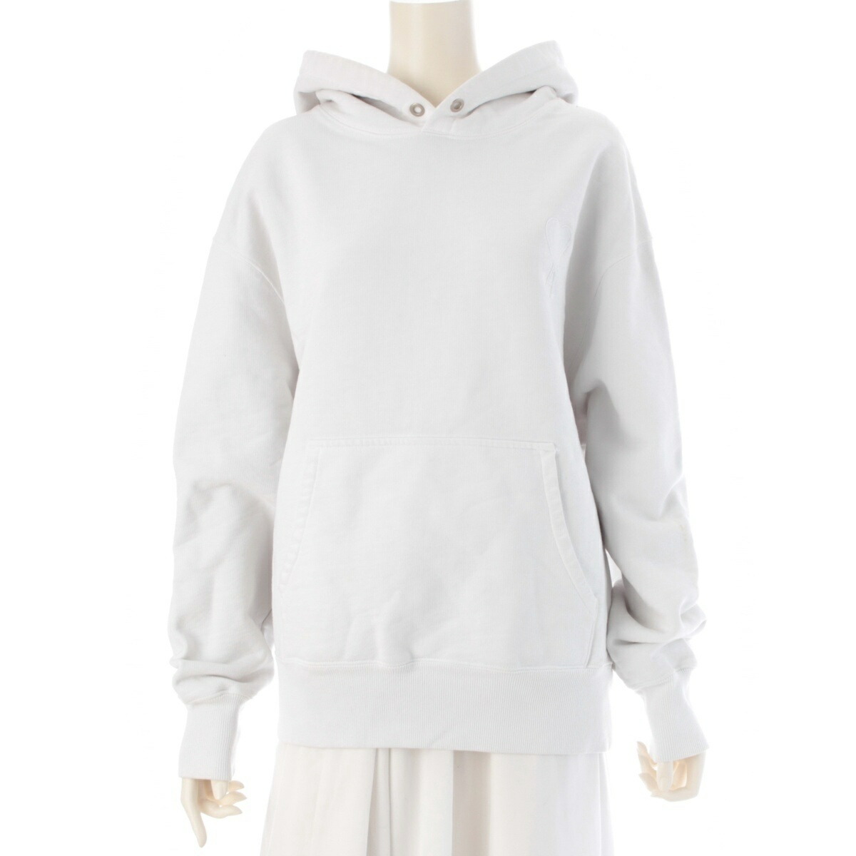 意中の女パリス AMI PARIS 綿織物 ロゴタイプ 汗水 パーカー A21HJ058 白いこと L【中古】【置き目品引き受ける】