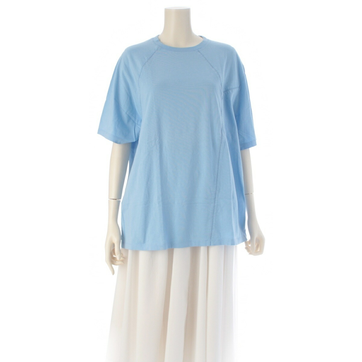 ロエベ LOEWE 綿織物 謎あわせ青写真 アナ瓦刺しゅう  半袖Ｔシャツ トップス 青色 S【中古】【置き目品引き受ける】