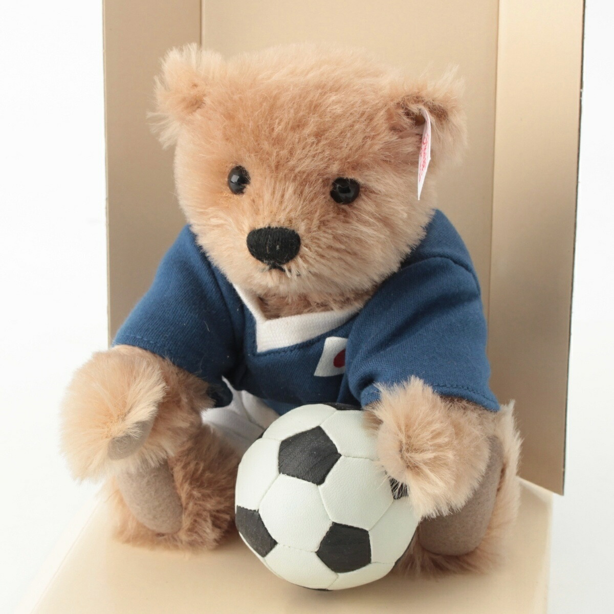 シュタイフ Steiff 2006年 コットン 白タグ FIFAワールドカップ記念 1500体限定 テディベア ユニフォーム 背番号10 サッカーボール おもちゃ・玩具 ブラウン【中古】【正規品保証】