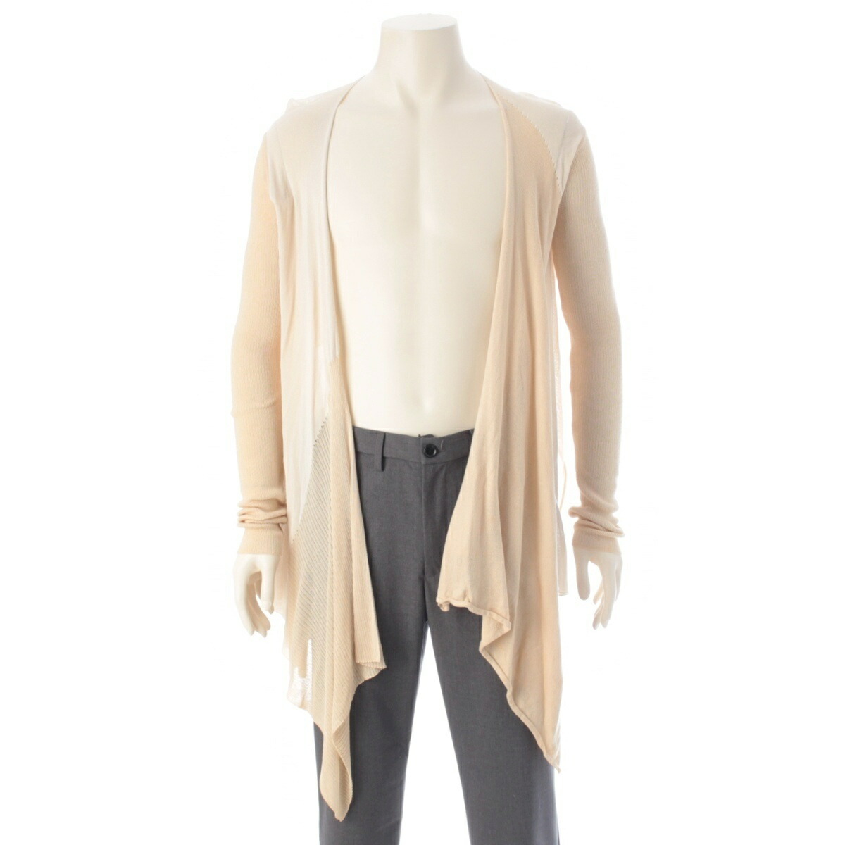 リックオウエンス Rick Owens 2004 S/S Citroen 綿織物 うつり変わり 長袖 ケープ ポンチョ 象牙色 ベージュ 象牙色 40【中古】【置き目品引き受ける】