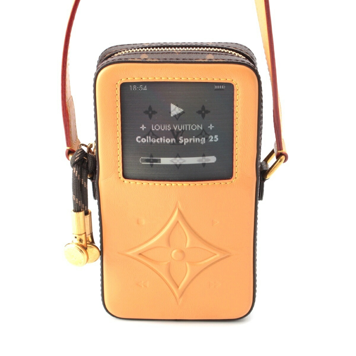 ルイヴィトン LOUIS VUITTON モノグラム 笛竹 電気蓄音機 ウェアラブル ウォレット ショルダーバッグ M14063 赤銅色【中古】【置き目品引き受ける】