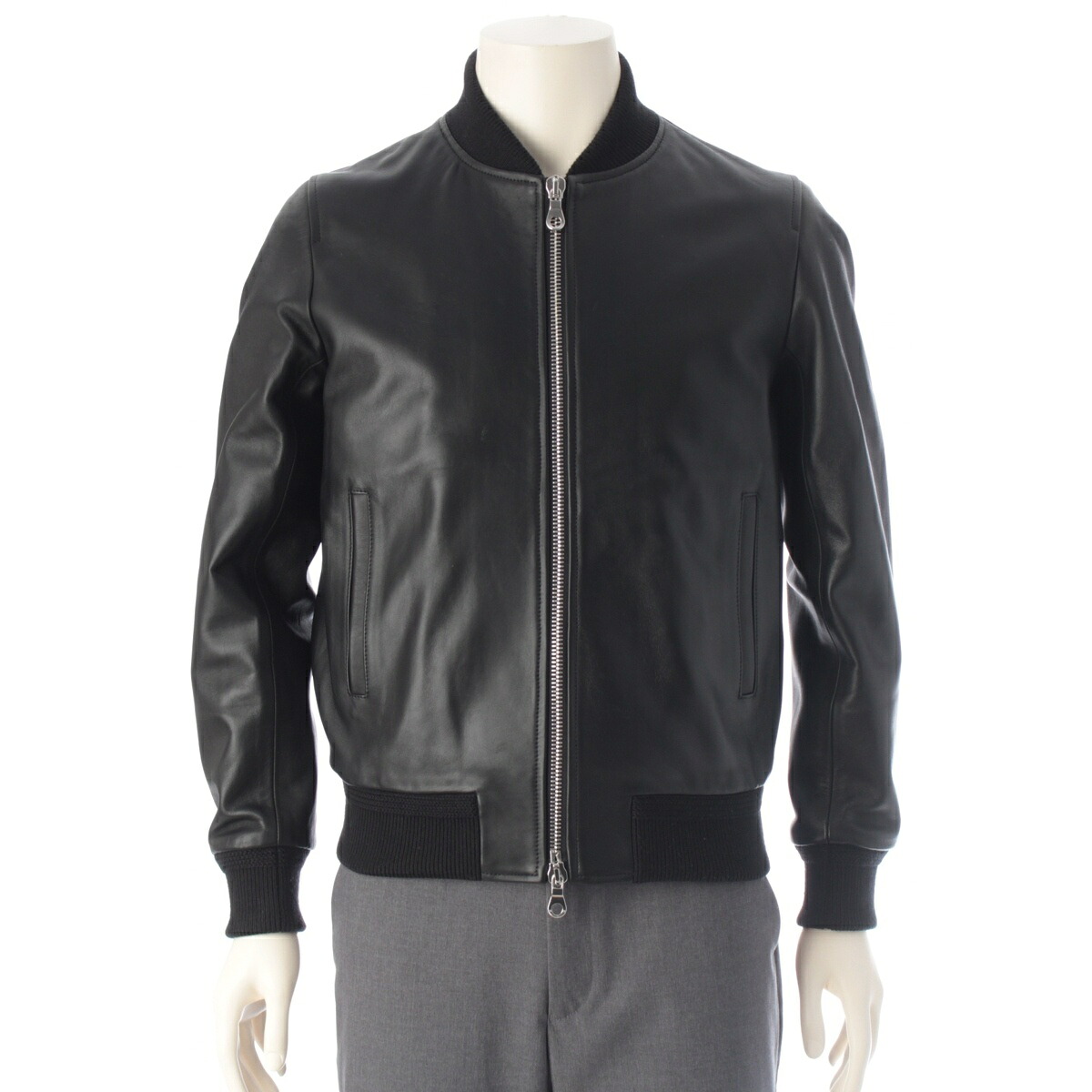 チンクアンタ Cinquanta 24AW ラムナッパレザー 革 ボンバー ジップアップ ジャケット ブラック 44【中古】【正規品保証】|retro