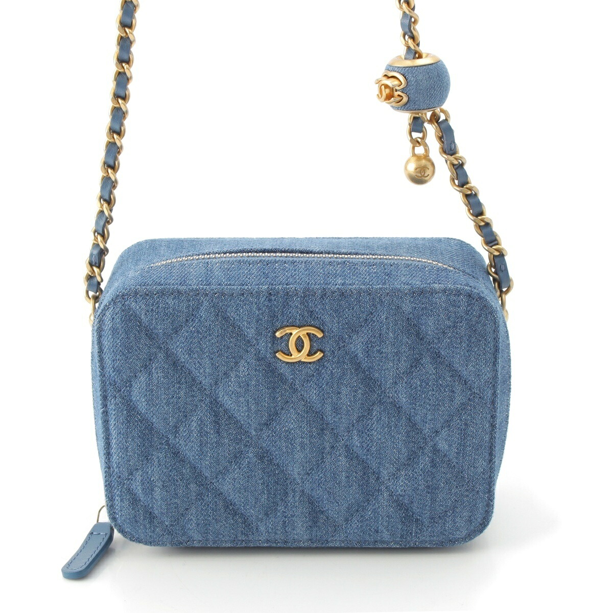 シャネル CHANEL マトラッセ デニム ココマーク カメラ ショルダーバッグ ブルー【中古】【正規品保証】｜retro