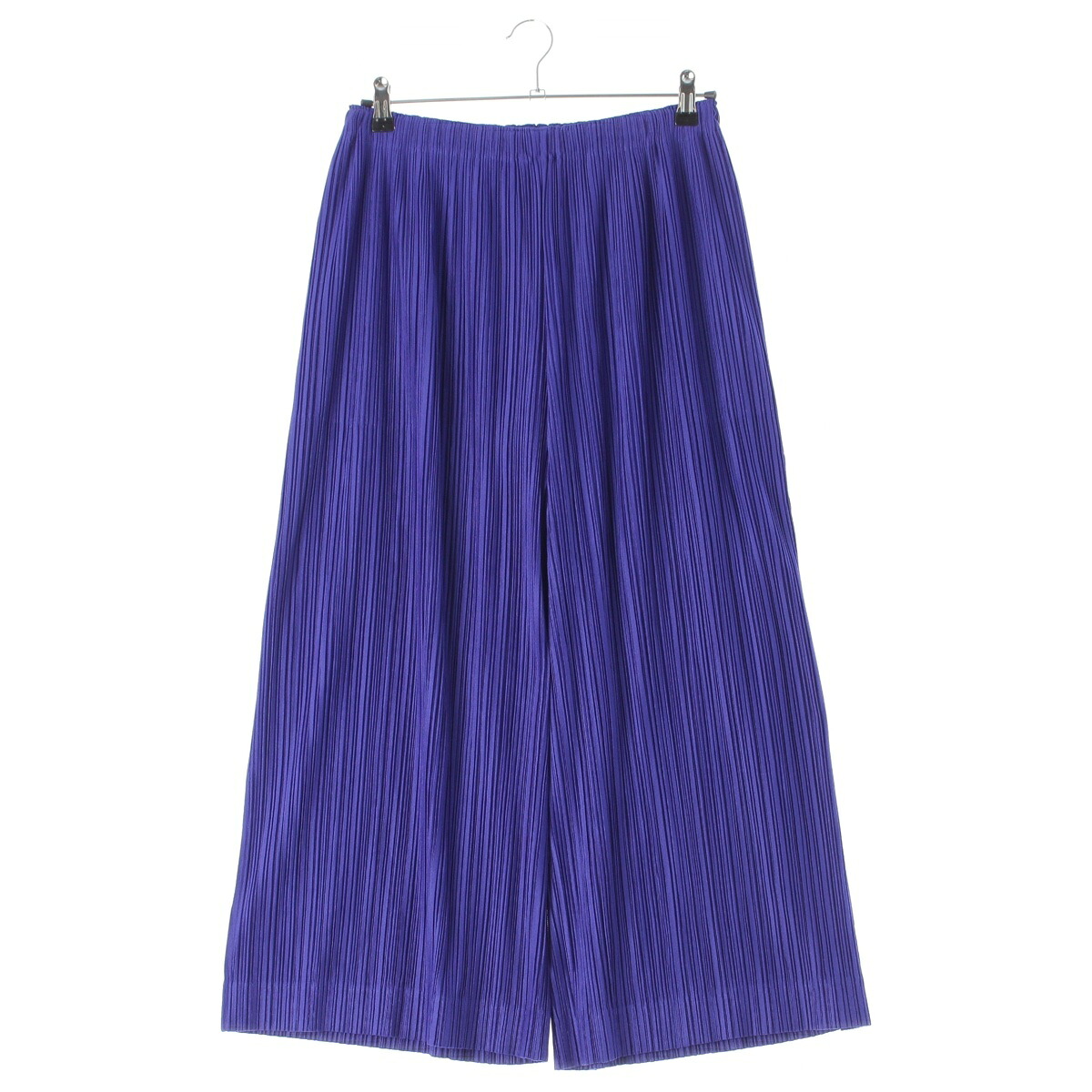 筋目プリーズ イッセイミヤケ PLEATS PLEASE ISSEY  筋目 広広とした引っ切りない ズボン下 PP33-JF732 青色 4【中古】【置き目品引き請ける】 レディースファッション-パンツ-ボトムス