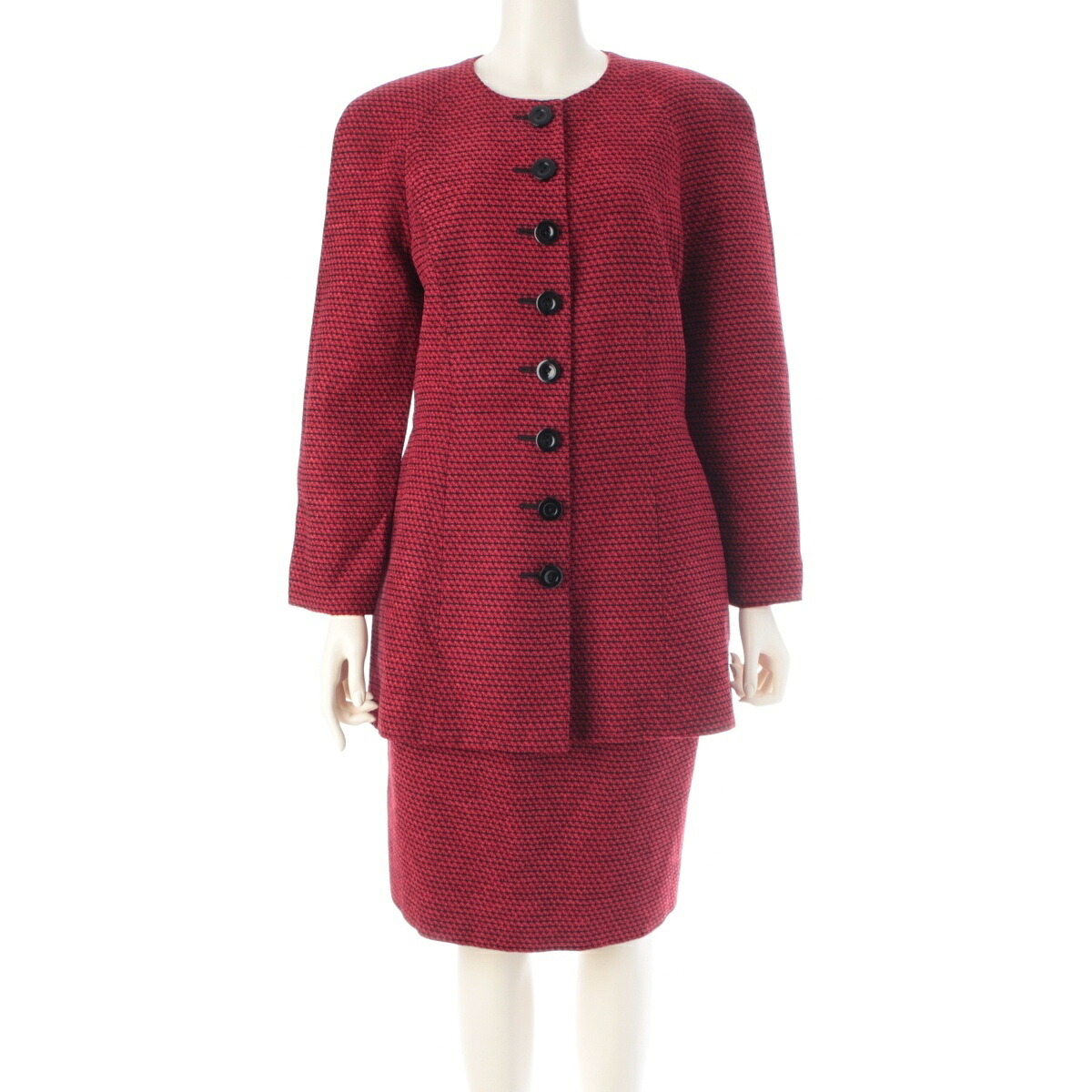 ディオール Christian Dior 羊毛 ヴィンテージ 上衣 スコートセットアップ 赤いこと 13【中古】【置き目品引き受ける】