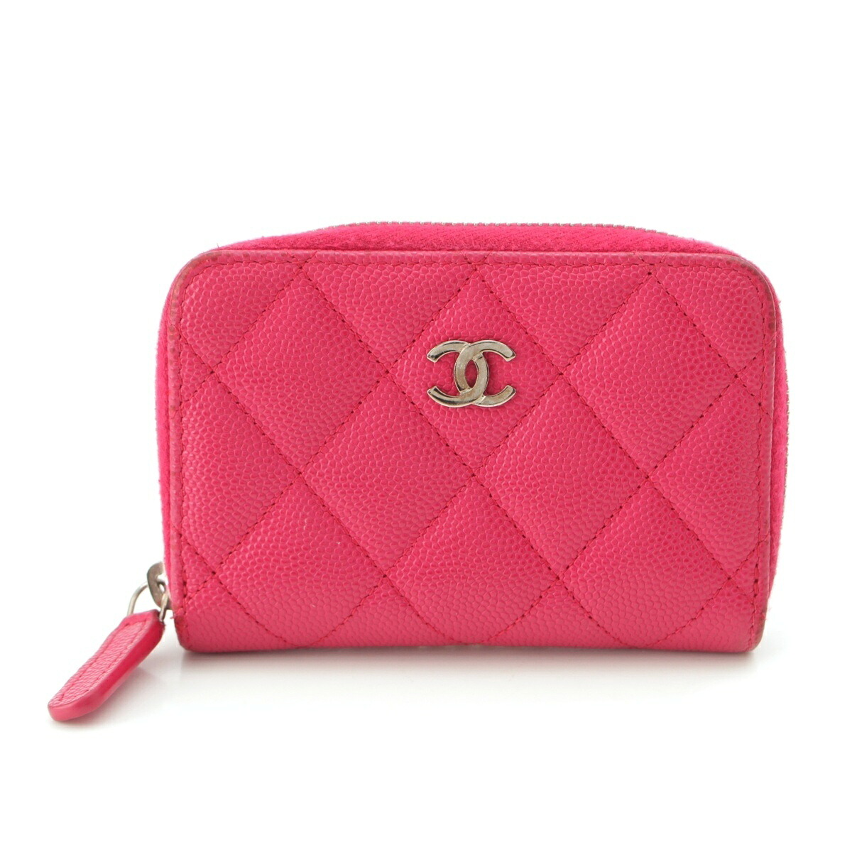 シャネル CHANEL キャビアスキン ココマーク ラウンドファスナー カードケース コインケース AP0216 ピンク【中古】【正規品保証】｜retro 32,604円