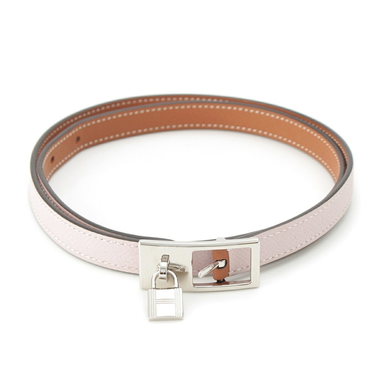 エルメス HERMES B目じるし 仕合わせ15 エプソン×スイフト なめし革 三尺帯 モーヴペール×ゴールド 75【中古】【定め事品引きうける】
