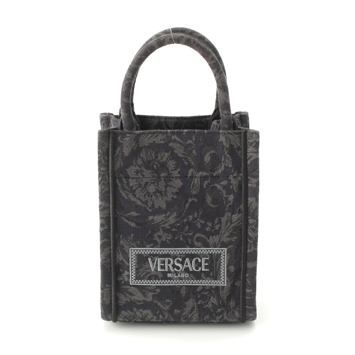 ヴェルサーチェ VERSACE バロッコ アテナ 2WAY ミニ トートバッグ ブラック【中古】【正規品保証】|retro