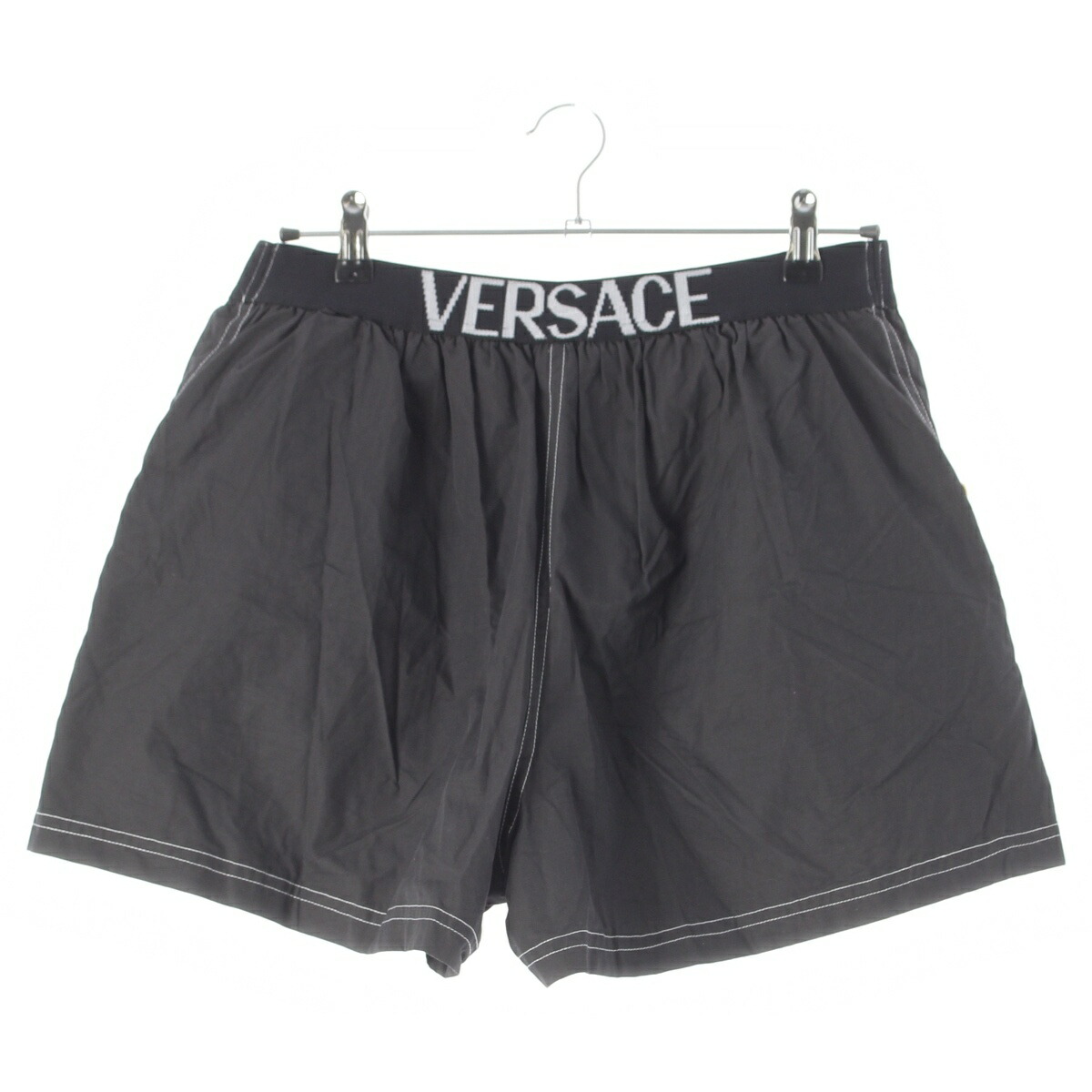 ジャンニ・ヴェルサーチェ Gianni Versace 綿織物 ロゴタイプ 金名取り草 ズボン下 ボトムス 二分の一 黒いこと 52【中古】【定まり品引き請ける】