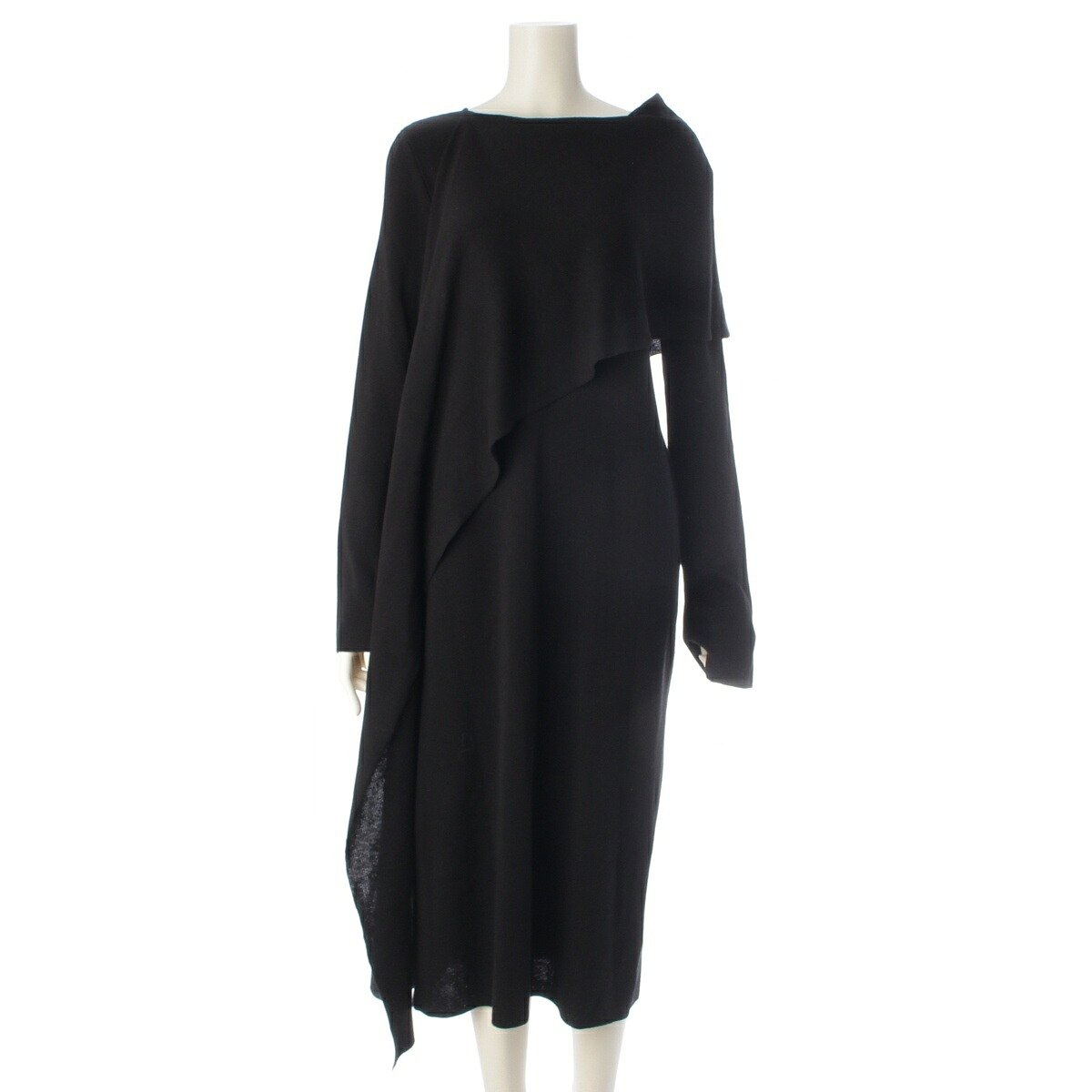 ザロウ THE ROW LEA DRAPED SILK TOP 絹地 縮緬 非対称 上衣 衣装 トップス 8051-Y733 黒いこと XS【中古】【置き目品引き受ける】