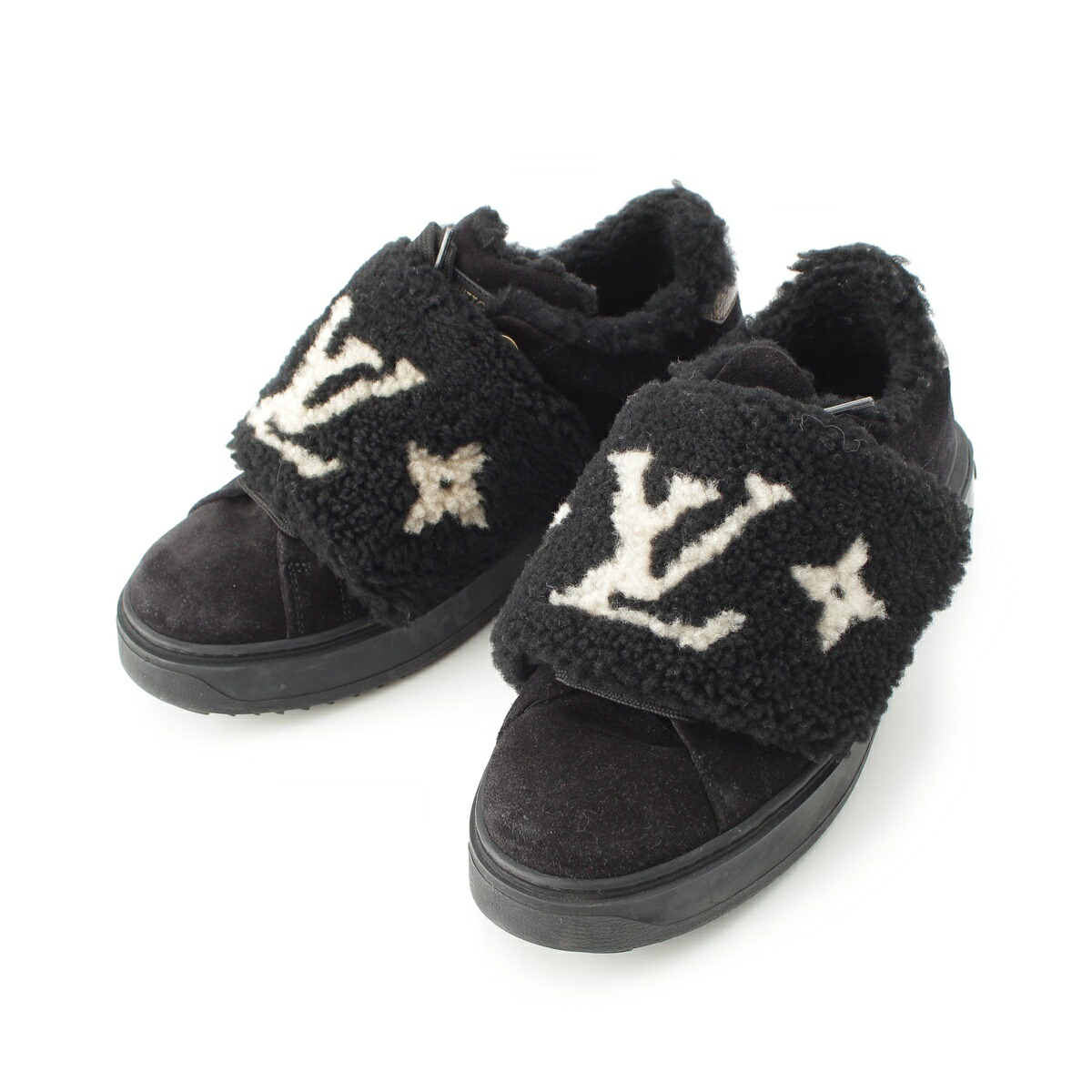 ルイヴィトン LOUIS VUITTON ボア ロゴ ローカット スニーカー CL0262 ブラック 35 1/2【中古】【正規品保証】｜retro