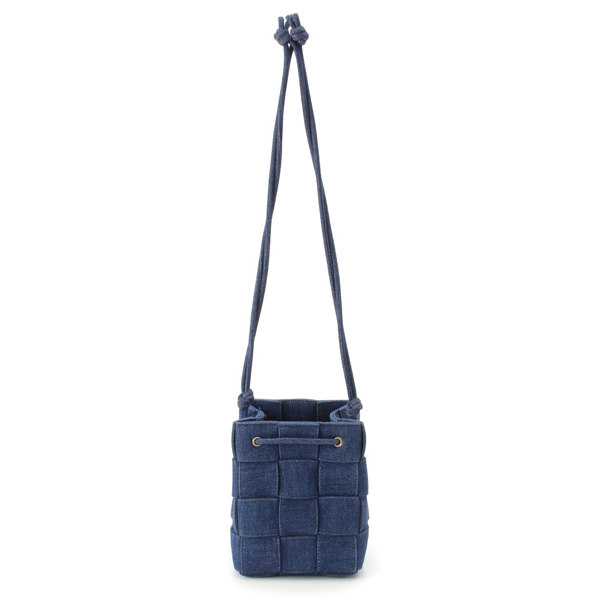 ボッテガヴェネタ BOTTEGAVENETA マキシイントレチャート スモールカセット ショルダーバッグ ブルー【中古】【正規品保証】|retro