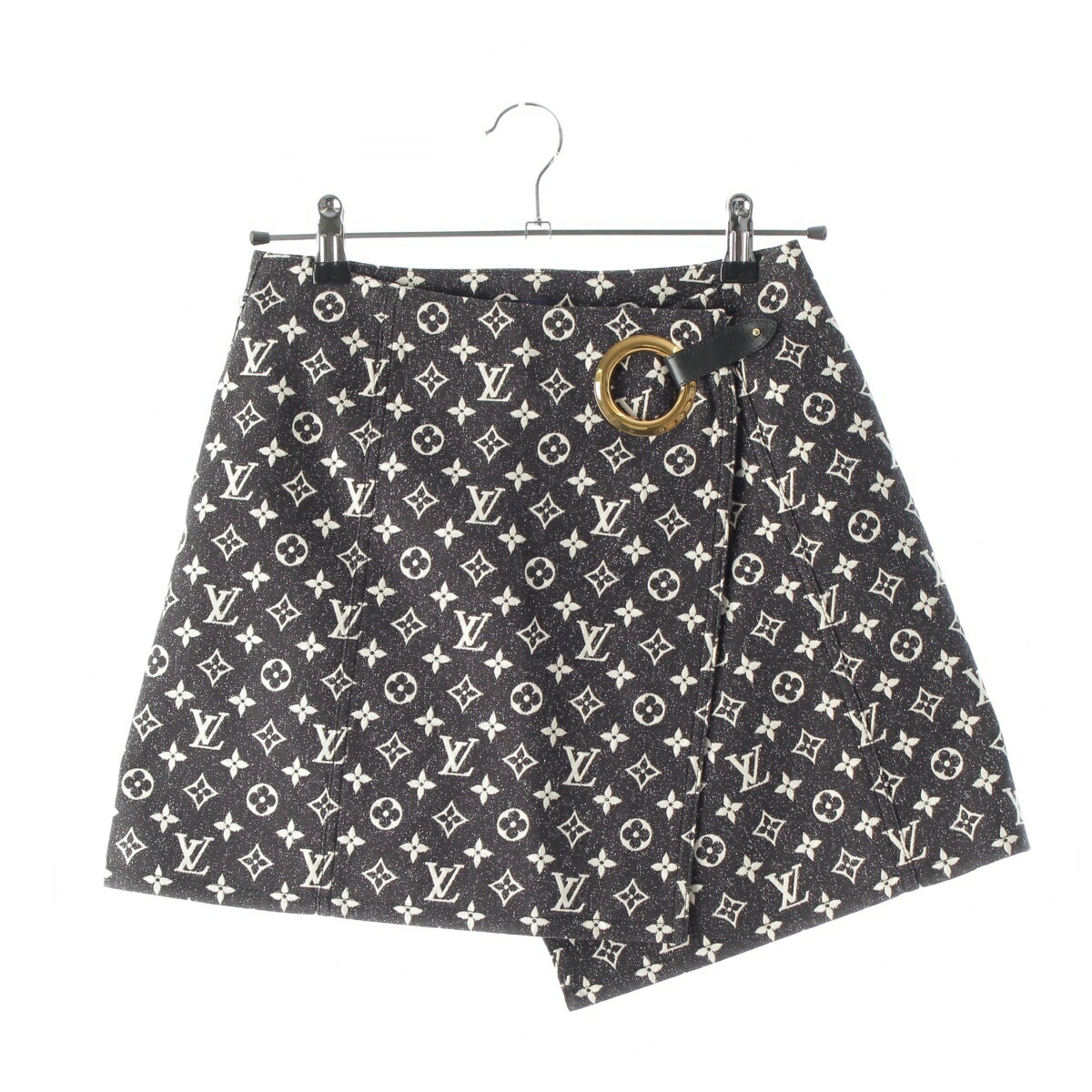 ルイヴィトン LOUIS VUITTON 23年 モノグラム 綿織物 牛皮 ジャ差し固める ミニ スコート RW231A KJ2 FOSK69 黒いこと 34【中古】【定まり品引き請ける】