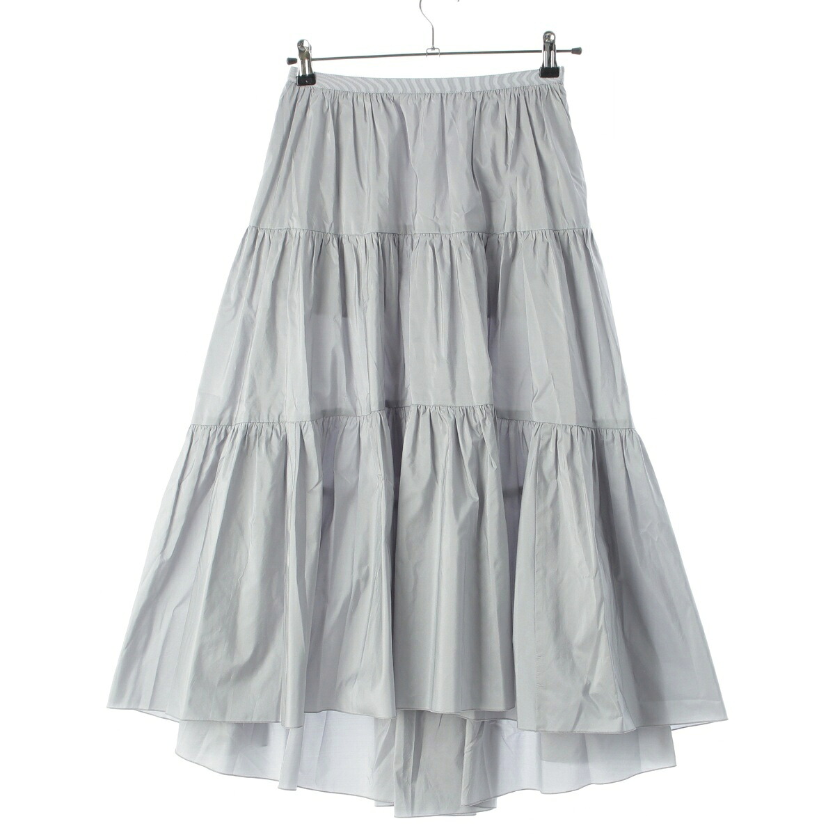 フォクシー FOXEY 綿織物 Skirt Paefait ティアードロング スコート 43712 ともし火青み 38【中古】【置き目品引き受ける】