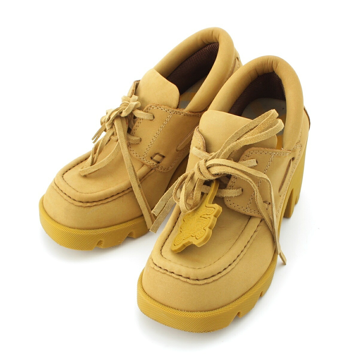 バーバリー BURBERRY ヌバック スエード ヒール クリーパー 厚底 ローファー 80747251 ベージュ 37【中古】【正規品保証】｜retro