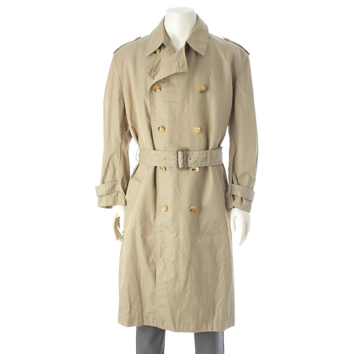 コムデギャルソンオム COMME des GARCONS HOMME 70~80s 綿織物 デカオム トレンチコート アウター ベージュ【中古】【定まり品引き請ける】