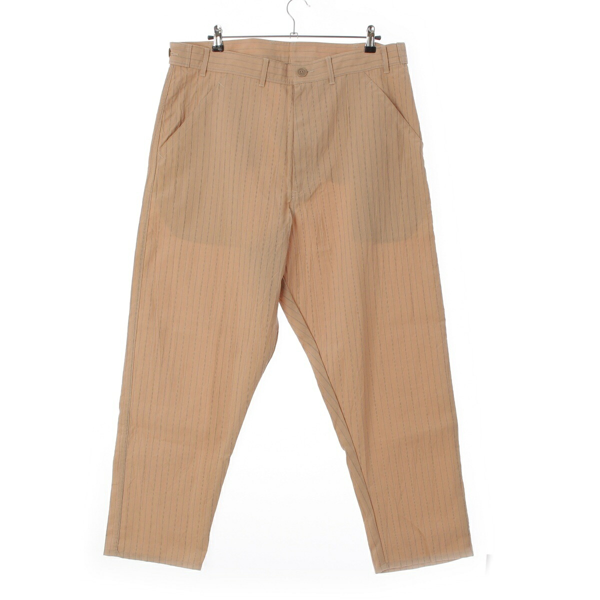 コムデギャルソン COMME des GARCONS AD1995 ウール ストライプ ワイドテーパード パンツ ボトムス GP-04003S ベージュ S【中古】【正規品保証】|retro