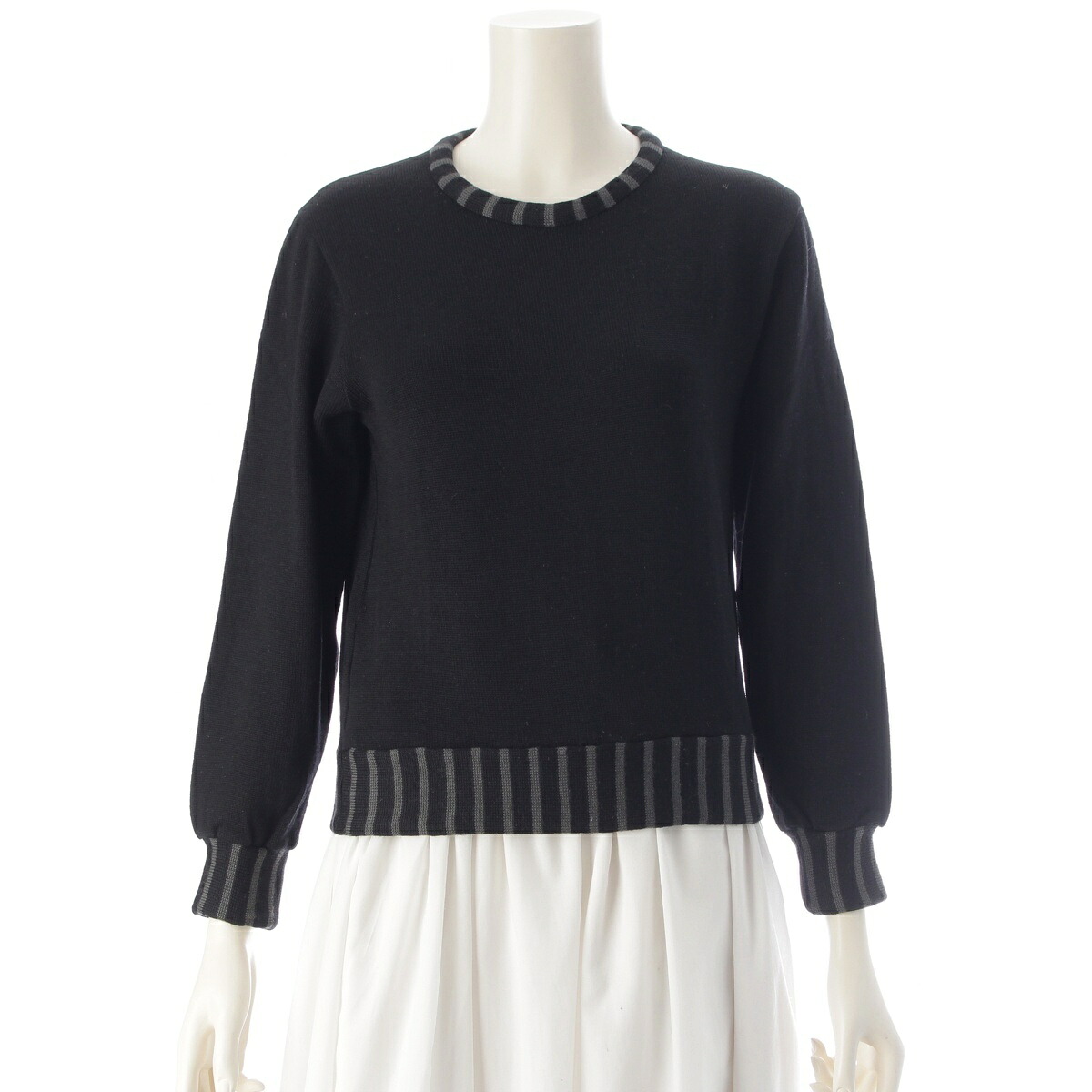 コムデギャルソン COMME des GARCONS 70s 羊毛 間借り人 うつり変わり 編み物 ティーシャツ トップス 黒いこと 薄墨色【中古】【定まり品引き請ける】