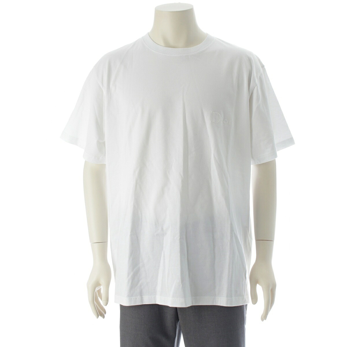 ディオール Dior 2026 コットン ロゴ刺・墸 リラックスフィット ジャージー 半袖Ｔシャツ 683J606A0677 ホワイト XL【中古】【正規品保証】｜retro