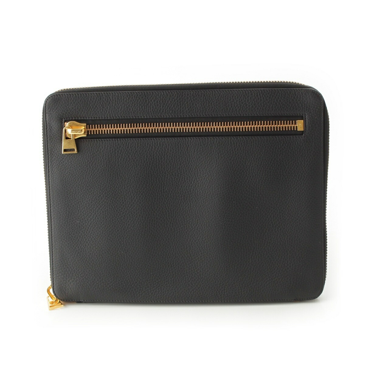 トムジェラルド・r・フォード TOM FORD なめし革 ビッグチャック クラッチペダル御徒面子 黒いこと【中古】【定まり品引き請ける】