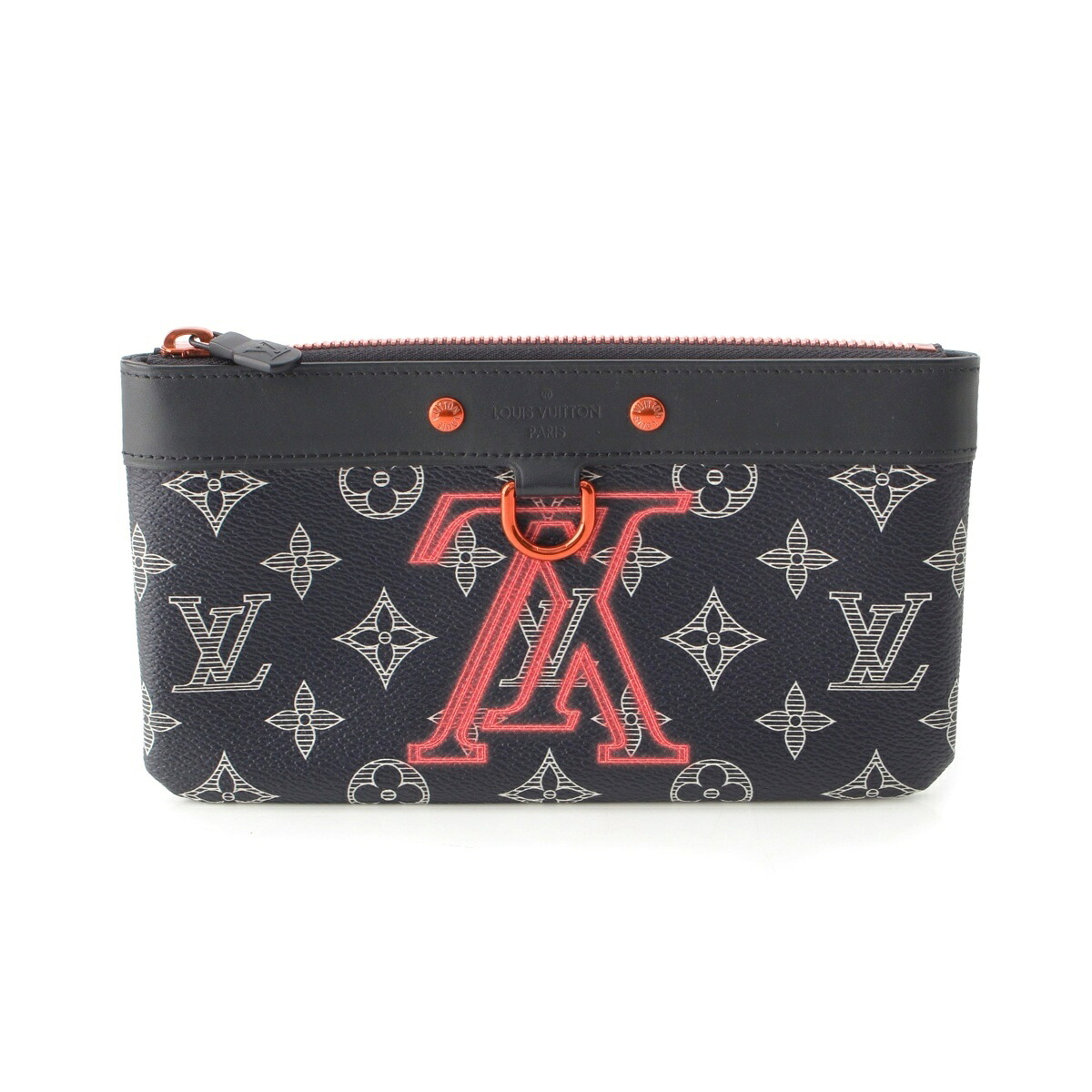 ルイヴィトン LOUIS VUITTON ポシェットアポロPM モノグラムインク ジップ ポーチ M62898 ネイビー レッド【中古】【正規品保証】|retro