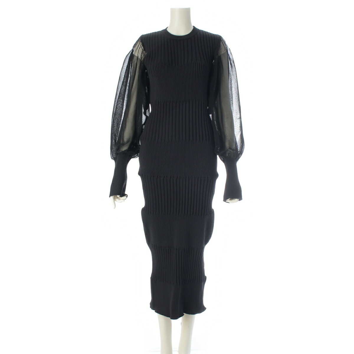 シーエフシーエル CFCL FLUTED LUCENT シアー 捩り ロングお召しもの 衣装 CF006KH051  黒いこと 1【中古】【置き目品引き受ける】