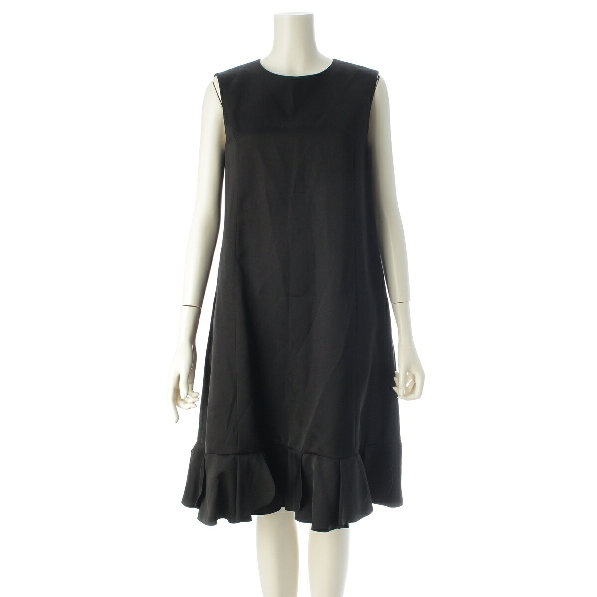 フォクシー ニューヨーク FOXEY NEW YORK 21年 Petal Flare Dress ノースリーブ ワンピース ドレス 42365 ブラック 40【中古】【正規品保証】｜retro