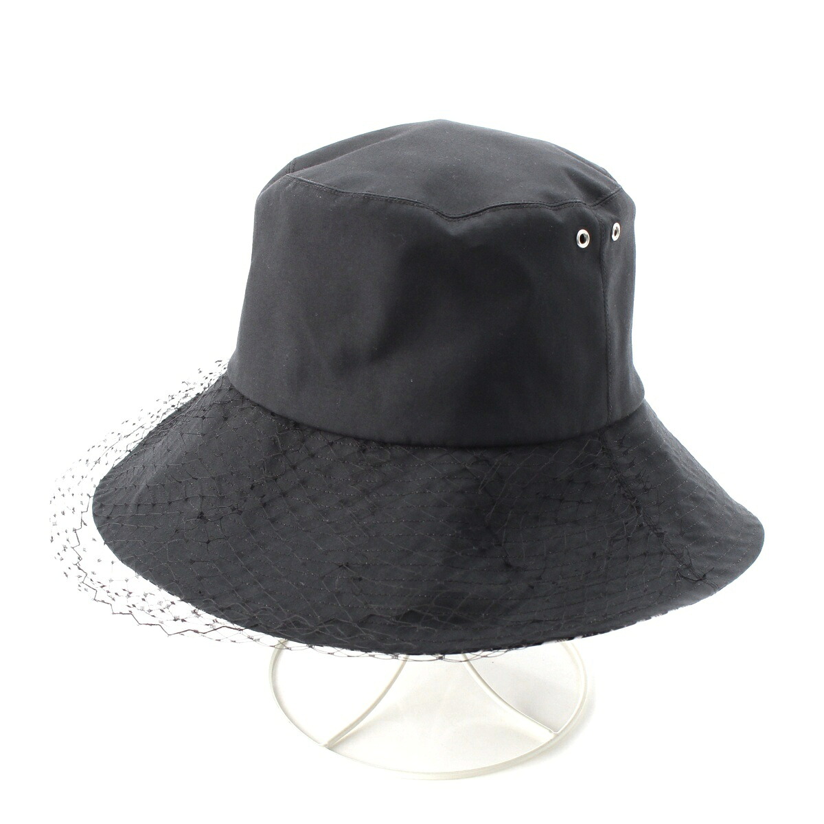 ディオール Christian Dior TEDDY-D オブ漏れる チュール かぶり笠 鳥打ち帽 95TDD924G130 黒いこと 57【中古】【定め事品引きうける】