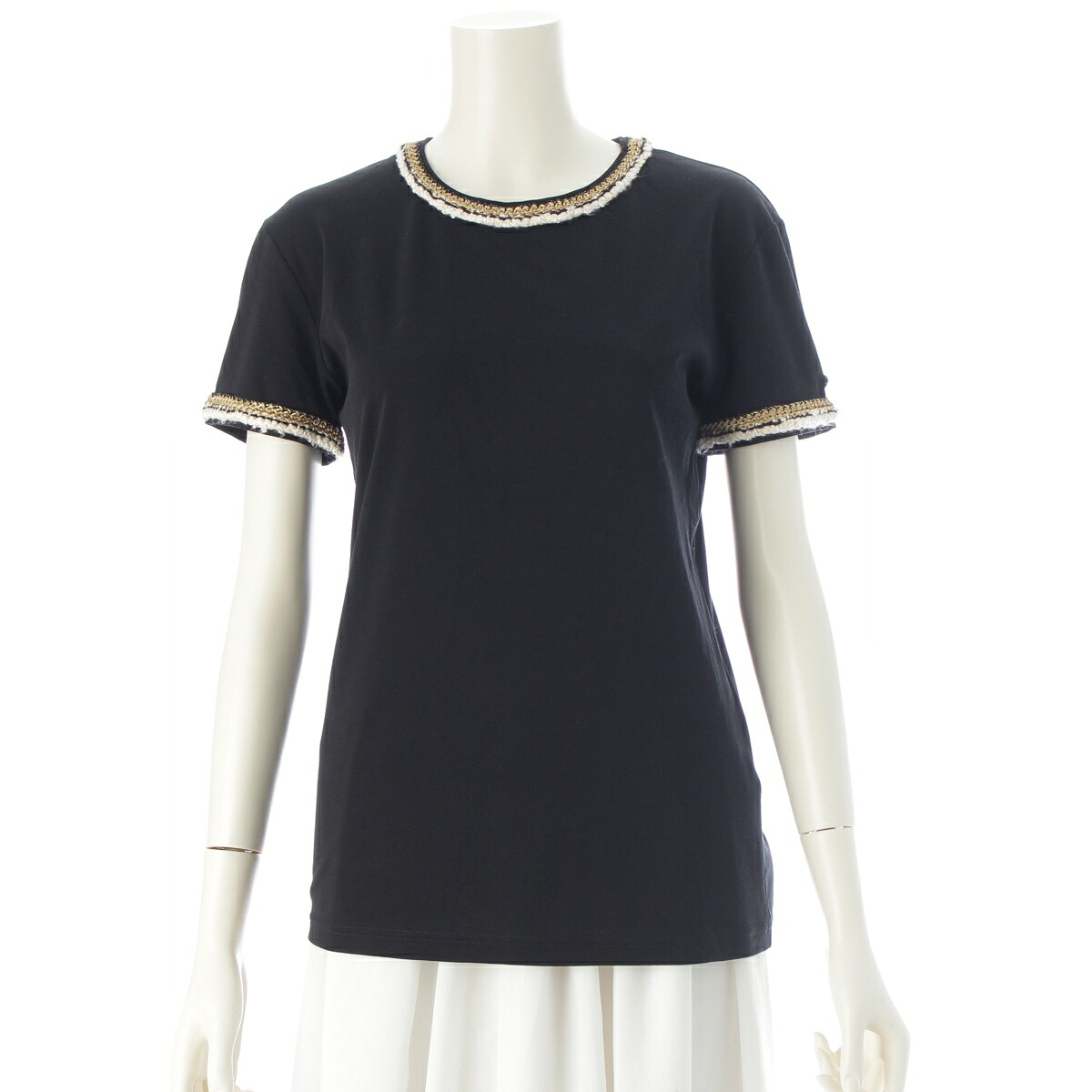 シャネル CHANEL ロープ ライオン ボタン 半袖Ｔシャツ カットソー トップス P56888 ブラック 36【中古】【正規品保証】｜retro 23,918円