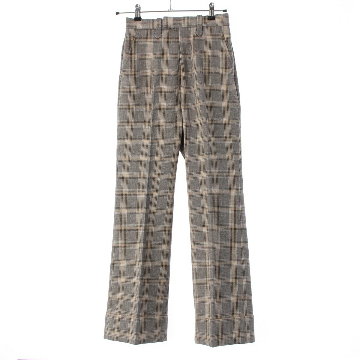 グッチ GUCCI リネン 羊毛 読み合わせる ズボン下 ボトムス 704233 赤銅色 34【中古】【置き目品引き受ける】