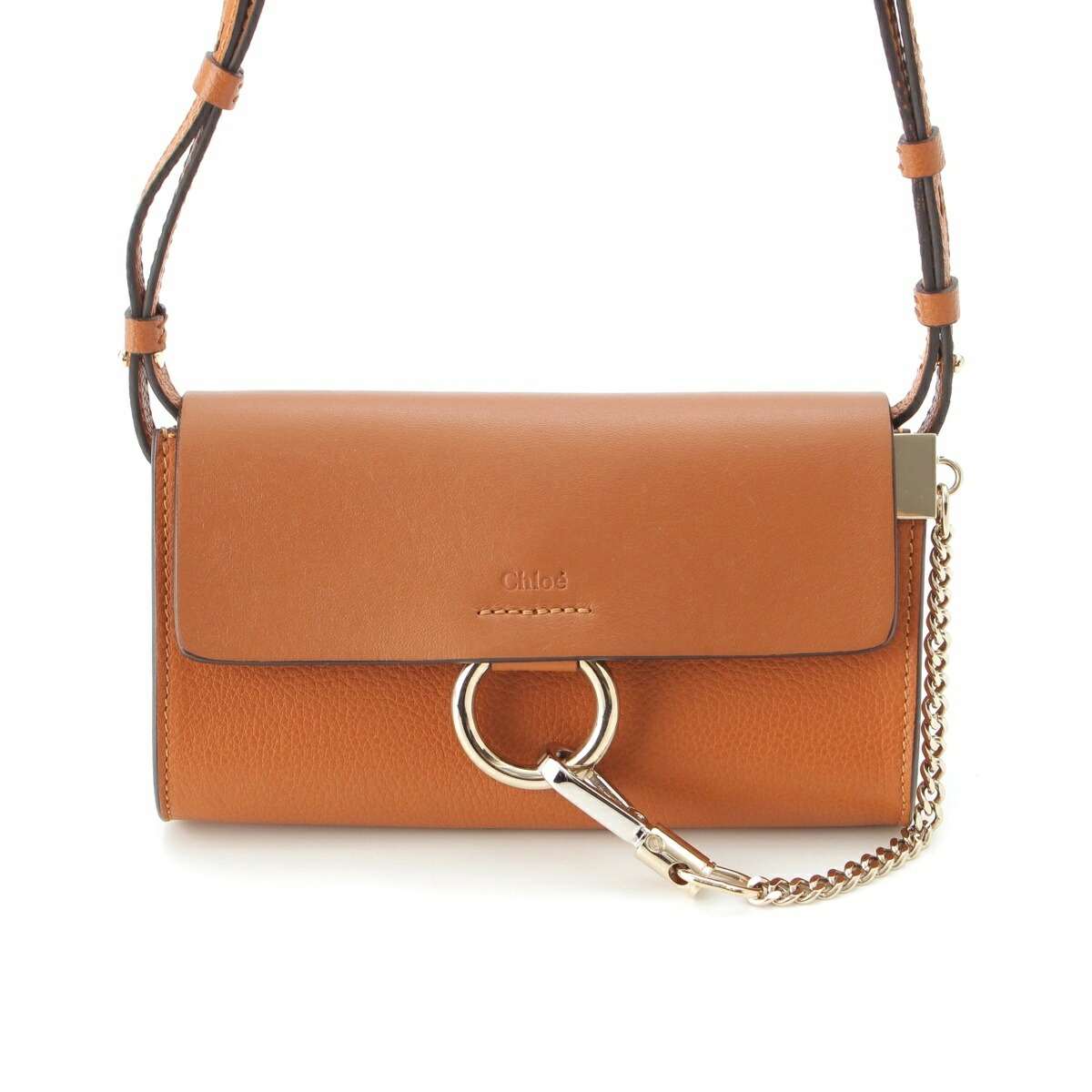 クロエ Chloe フェイ なめし革 ショルダーバッグ 赤銅色【中古】【定め事品引きうける】