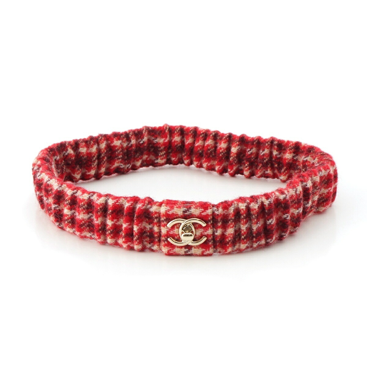 シャネル CHANEL B24N ツイード ターンロック ココマーク ベルト レッド 75/30【中古】【正規品保証】｜retro
